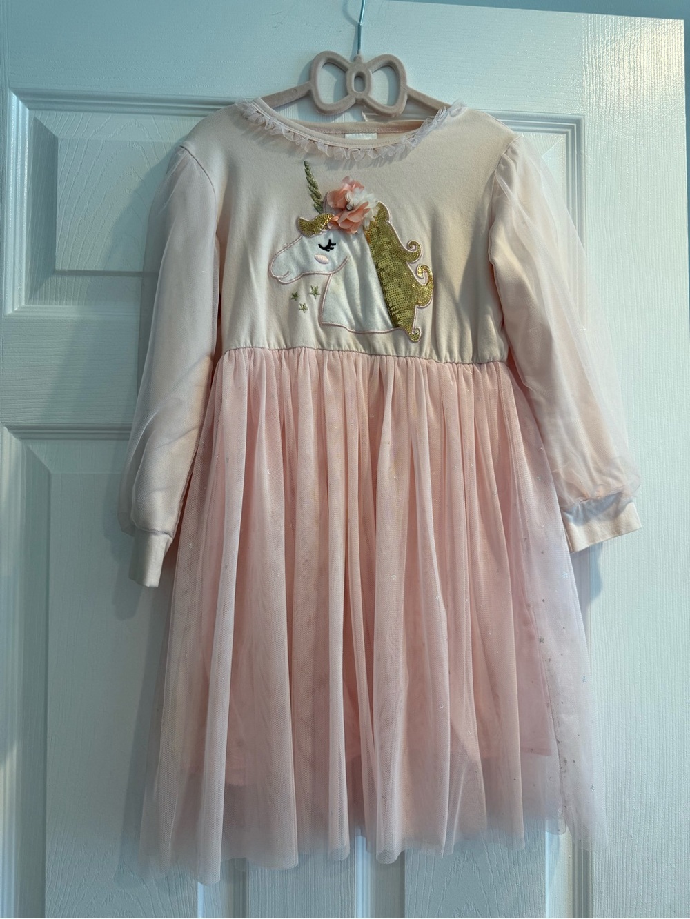 Girls Pink Unicorn Tulle Dress